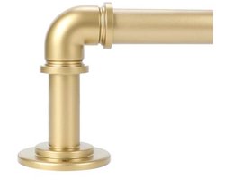 Industriële Goudkleurige Gordijnroedes 100-200 cm - Verstelbare Raamstangen voor Binnen en Buiten