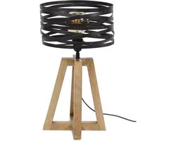 Industriële houten tafellamp Twist