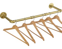 Industriële Kledingstang voor Aan de Muur - Verwijderbare Hangers - Duurzaam Ontwerp - Ruimtebesparend - Modern en Stijlvol