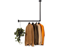 Industriële Kledingstang voor Hoekmontage of Plafond - Garderobe met L-Vorm