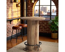 Industriële Konsolentafel - Smalle Bijzettafel met 3 Opbergplanken - Flur- en Woonkamer Tafel - 140x34x74 cm - Vintage Bruin/Zwart - HomeByNicole