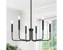 Industriële Kroonluchter met 6 Lichtpunten voor Diverse Ruimtes