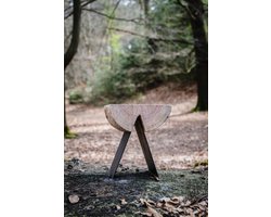 Industriële kruk – Massief Douglas hout – Zwart stalen onderstel – Handgemaakt design