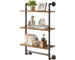 Industriële pijp wandplanken - Rustieke opbergplanken - Zwevende planken voor slaapkamer - keuken - woonkamer - badkamer - HRF-TM015 Wandplanken & -rekken