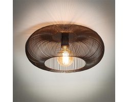 Industriële plafondlamp Jill koper bruin