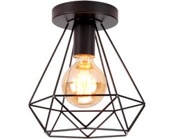 Industriële Plafondlamp Slaapkamer 20cm Plafonnière Retro Keuken Woonkamer Plafonnière Zwart