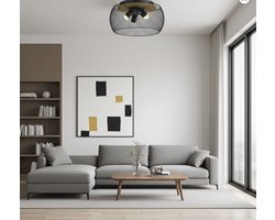 Industriële Plafonnière met E27 Fitting – Moderne Plafondlamp voor Woonkamer, Hal en Slaapkamer