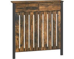 Industriële Radiatorombouw met Opbergruimte en Lade - Rustiek Bruin MDF