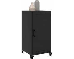 Industriële Rollende Opbergkast met Wielen – Metalen Bijzettafel met Deur – Stijlvolle Mobiele Kast voor Woonkamer, Keuken & Hal – Duurzaam Staal – Kleur: Roze – Industrialhome