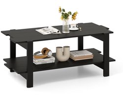 Industriële salontafel met 2 niveaus en opbergruimte - 115 x 59 x 46 cm