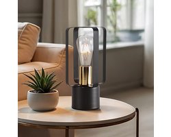 Industriële tafellamp met zwart metaal - Toscane