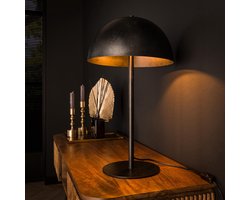 Industriële tafellamp Shield metal | 2 lichts | 30x30x55 cm | charcoal | metaal | voor bureau of woonkamer | design verlichting
