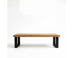 Industriële tuinbank – douglas hout & zwart staal – 140 cm – U-frame