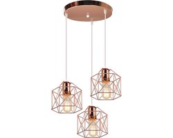 Industriële Vintage Hanglamp in Geometrisch Design met E27 Fitting voor Slaapkamer en Eetkamer