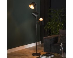 Industriële vloerlamp Carta 3-lichts zwart metaal