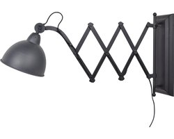 Industriële wandlamp Borani, zwart, rond