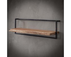 Industriële Wandplank Buster 100cm - Massief acacia naturel