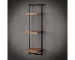 Industriële Wandplank Buster triple 30cm - Massief acacia naturel