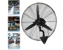Industriële Wandventilator - Krachtige Ventilator - Ruimte Koelen - Motor Zuiver Koper - 55 cm - Zwart