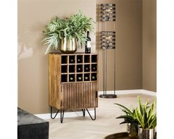 Industriële Wijnkast Tory Mangohout