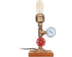 Industriële Pijp Tafel Lamp, Retro IJzeren Metaal Hookah Basis Bureau Licht, Vintage Steampunk Tafel Lamp voor Bed slaapkamer Woonkamer Eetkamer Café Bar Gang Decor