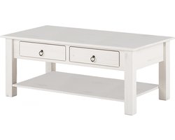 Ines-Salontafel - 2-laden - Wit Grenen