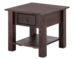 Ines|Salontafel met 1 lade in Pine donkerbruin