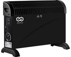 Infinity Goods Elektrische Convectorkachel - 750 / 1500 / 2000W - Verstelbare Thermostaat - Radiatorkachel - Oververhittingsbeveiliging - 35m² - Zwart