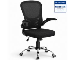 Infinity Goods Ergonomische Bureaustoel - Office Chair - 4D Lendensteun & Mesh - Opklapbare Armleuningen - Tot 150kg - NEN-EN1335 - Zwart