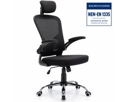Infinity Goods Ergonomische Bureaustoel - Office Chair - Verstelbaar - 4D Lendensteun & Mesh - Tot 150kg - NEN-EN1335 - Zwart