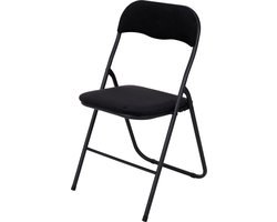 Infinity Goods Klapstoel - Vouwstoel - Fluweel - Eettafelstoel - Opklapbare Stoel - 43 x 47 x 80 CM - Stoel - Zwart