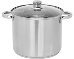 Infinity Goods Soeppan - Glazen Deksel - 9L - 24 CM - Inductie En Gas - Vaatwasserbestendig - RVS