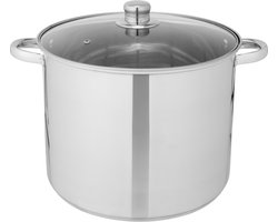 Infinity Goods Soeppan Stamppot - Glazen Deksel - 16,5L - 30 CM - Inductie Gas Keramisch - Vaatwasserbestendig - RVS