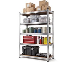 Infinity Goods Stellingkast - 180x90x40 cm - Metalen Opbergrek - Voorraadkast - Magazijnstelling 5 Planken - Max. 175kg Per Plank, 875kg Totaal
