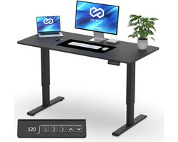 Infinity Goods Zit Sta Bureau Elektrisch Verstelbaar - 140 x 60 CM - Geheugenfunctie - Zwart