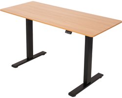 Infinity Goods Zit Sta Bureau - Elektrisch Verstelbaar In Hoogte - 140 x 60 CM - Bruin