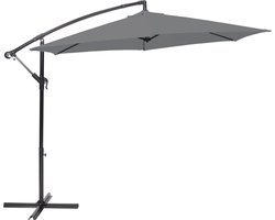 Infinity Goods Zweefparasol - 300CM - Incl. Kruisvoet - Waterdicht - Verstelbare Hoogte - Antraciet