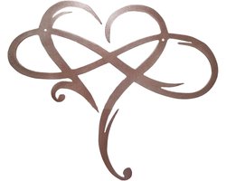 Infinity Hart Stalen Wanddecoratie - Metalen Kunst voor Woonkamer en Slaapkamer