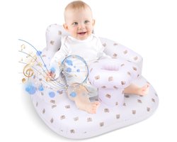 Inflatable Baby Chair with Music - Baby Back Support - Toddler Chair for Sitting - Kids Shower Seats - Outdoor Chair - Floor Bench