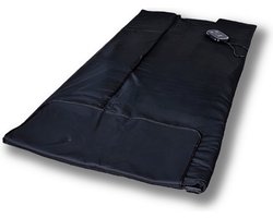 Infrarood Sauna Deken PRO– Saunadeken – Infraroodlamp - Infraroodtherapie - Helpt bij Ontspanning/Afvallen/Spierpijn/Gewrichtsklachten/Huidklachten/Reuma/ Fibromyalgie DIV Gezondheidsvoordelen – Infrarood Mat -DRAAGBAAR INCL. TAS - ZWART