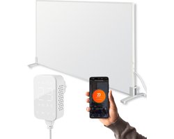 Infrarood Verwarmingspaneel 800 Watt met Wifi thermostaat - Elektrische verwarming - Vrijstaand - Wit