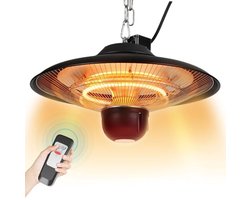 Infrarood warmtestraler voor tuin en balkon, 2000 W, met afstandsbediening, IP24 spatwaterdicht, geschikt voor binnen en buiten