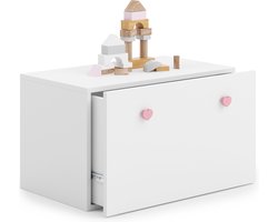 INGA - Speelgoed kist - 70,6x41,6x41,6cm - wit roze