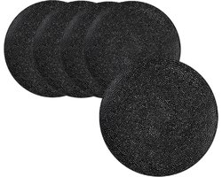 Inge Christmas Diner/kerstdiner onderborden - 12x st - zwart gehamerd - kunststof - D33 cm