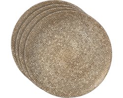 Inge Christmas kaarsbord - 4x stuks - goud - kunststof - 33 cm - onderbord - kaarsen plateau - kerstdecoratie