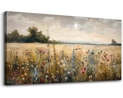 Ingelijste Canvas Muurdecoratie Woonkamer - Abstract Natuur Landschap Kunstwerk Klaar om Op Te Hangen