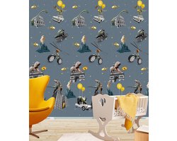 INGK Kinderbehang - Olive & Noah - It's A Crazy World Blue
