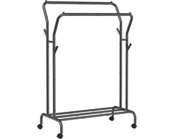 IN.HOMEXL - Kledingrek Thurmond - kledingrek metaal - kledingrek op wieltjes - 103 x 155 x 52 cm (B x H x T) - Zwart