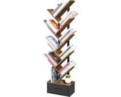 IN.HOMEXL - Skelton -Boekenkast - Boekenrek - Industrieel - Hout/metaal - Bruin/Zwart - 143 x 39 x 23 cm