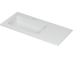 Ink Aspekt meubelwastafel links 100x45cm - 1 kraangat - Porselein mat wit